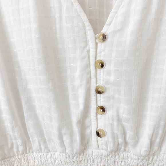 Japna button v-neck cinche waist blouse XS - Picture 2 of 7